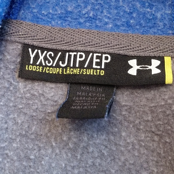 5/$25 Under Armour hoodie, YXS, blue/grey - Picture 3 of 5